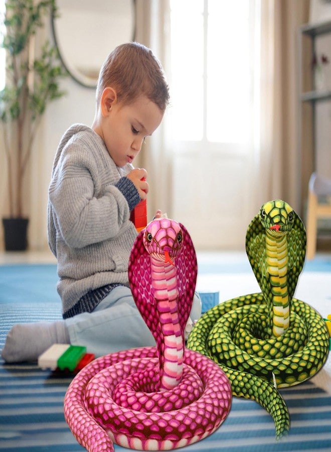 Refavor Large Realistic Snake Plushies - 70" Cobra Snake Stuffed Animals Toys, Gifts & Party Decorations (Green) - Image 4